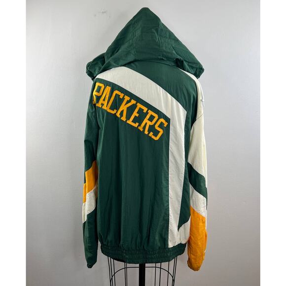 Mitchell & Ness Throwbacks NFL Green Bay PACKERS Full Zip Windbreaker Hood XL - Picture 8 of 11